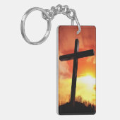 カスタム長方形イースタークロスキーチェーン キーホルダー (正面左)