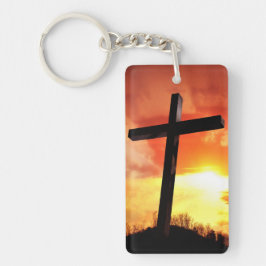 カスタム長方形イースタークロスキーチェーン キーホルダー