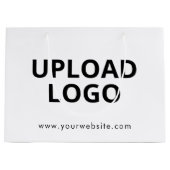 カスタム長方形ロゴのエレガントショッピング ラージペーパーバッグ (正面)