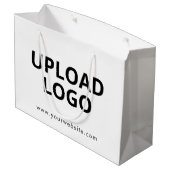 カスタム長方形ロゴのエレガントショッピング ラージペーパーバッグ (裏面アングル)