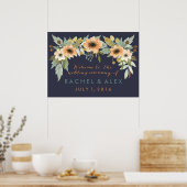 カスタム開花水彩ウェルカムポスター ポスター (キッチン)