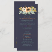 カスタム開花水彩結婚式 プログラム (正面/裏面)