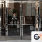 カスタム開館時間レトロ溶接ワークショップロゴ ウィンドウサイン (オフィスドア)