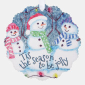 カスタム雪だるまに向かって今シーズンすてきおもしろい オーナメントカード (正面)