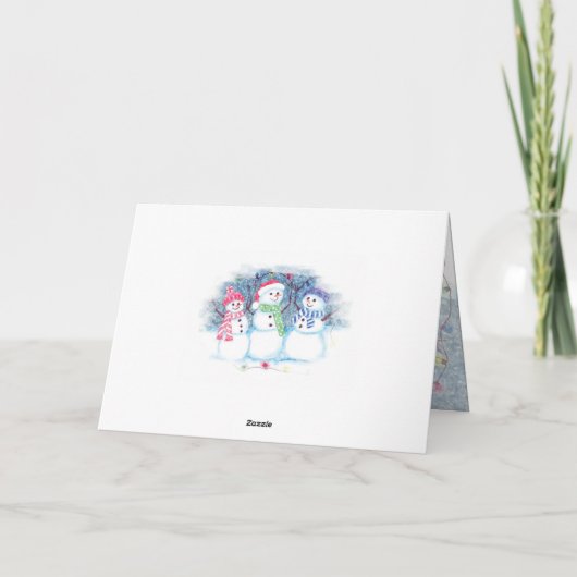 カスタム雪だるまに向かって今シーズンすてきおもしろい シーズンカード (裏面)