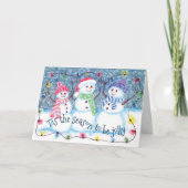 カスタム雪だるまに向かって今シーズンすてきおもしろい シーズンカード (正面)