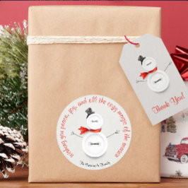 カスタム雪だるまボタン ラウンドシール