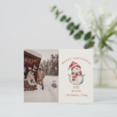 カスタム雪だるま水の色クリスマスビーギフト シーズンポストカード (スタンド正面)