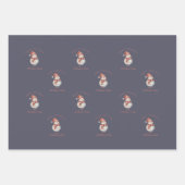 カスタム雪だるま水の色クリスマスビーギフト ラッピングペーパーシート (正面2)