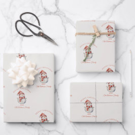 カスタム雪だるま水の色クリスマスビーギフト ラッピングペーパーシート