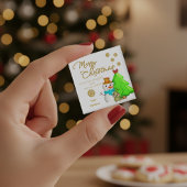 カスタム雪だるま、木と神の願いクリスマス マグネット