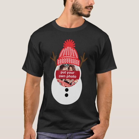 カスタム雪だるまChristmas Tシャツ (正面)