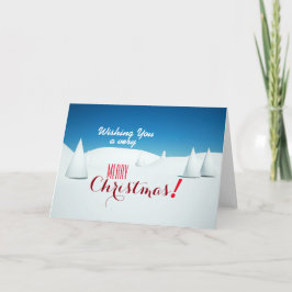 カスタム雪の陽気なクリスマスの季節の挨拶 シーズンカード