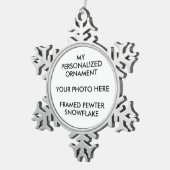 カスタム雪パーソナライズされた片フォトオーナメント スノーフレークピューターオーナメント (右)