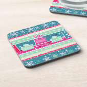 カスタム雪片とプレゼント コースター (左側)