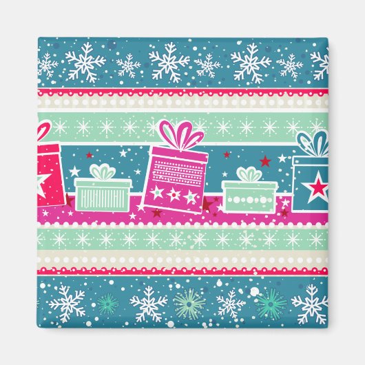 カスタム雪片とプレゼント マグネット (正面)