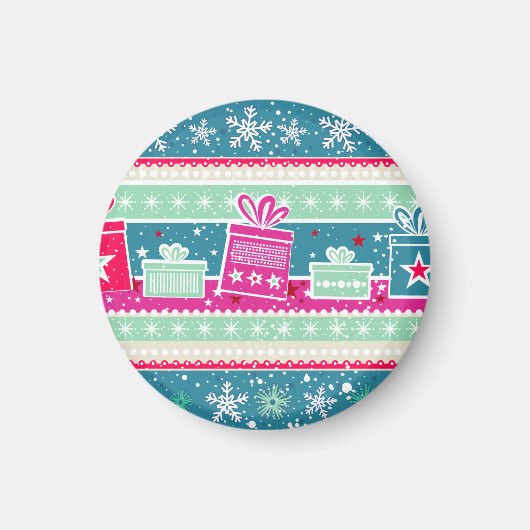 カスタム雪片とプレゼント マグネット (正面)