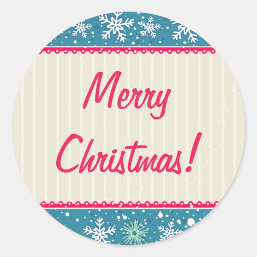カスタム雪片とプレゼント ラウンドシール (正面)