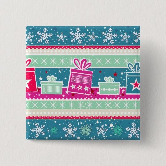 カスタム雪片とプレゼント 缶バッジ (正面)
