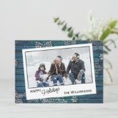 カスタム雪片&バーンウッド木板パターン シーズンカード (スタンド正面)