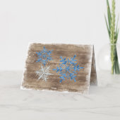 カスタム雪片&バーンウッド木板パターン シーズンカード (裏面)