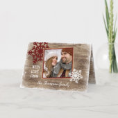 カスタム雪片&バーンウッド木板パターン シーズンカード (正面)