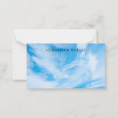 カスタム雲シンプルテンプレート名スクリプトモノグラム ノートカード (正面)