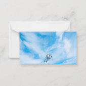 カスタム雲シンプルテンプレート名スクリプトモノグラム ノートカード (裏面)