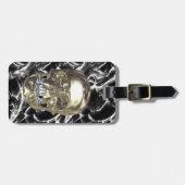 カスタム電気クロームスカルラゲージタグ ラゲッジタグ (正面横)