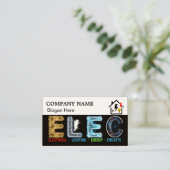 カスタム電気工事業者名刺（会社ロゴ入り） 名刺 (スタンド正面)