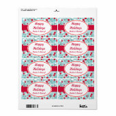 カスタム霜の降りたドットホリデーラベル ラベル (フルシート)