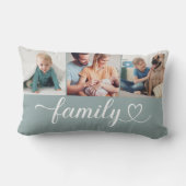 カスタム霧ハートスクリプト3 Photo Collage ランバークッション (裏面)