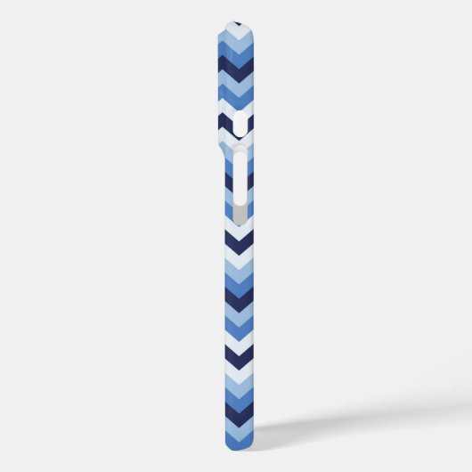 カスタム青い白の黒いシェブロンのジグザグ模様 Case-Mate iPhoneケース (裏面 / 左)