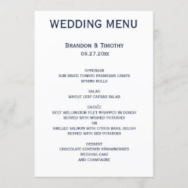 カスタム青と白のゲイのメ結婚ニュー メニュー