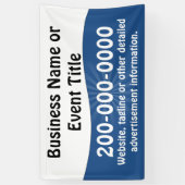 カスタム青と白のビジ広告ネス 横断幕 (縦)