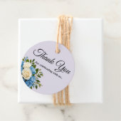 カスタム青と白の感謝の意を結婚表す フェイバータグ (インサイチュ)