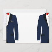 カスタム青と白ゲイ結婚式招待状 招待状 (裏面)