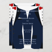 カスタム青と白ゲイ結婚式 プログラム (正面/裏面)