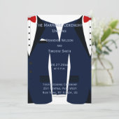 カスタム青と白ゲイ結婚式 プログラム (スタンド正面)