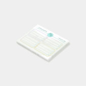 カスタム青と緑の水の色Itノート ポストイット (アングル)