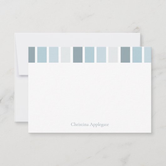 カスタム青ストライプの男の赤ちゃんシャワーサンキュー サンキューカード (正面)