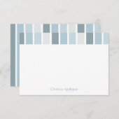 カスタム青ストライプの男の赤ちゃんシャワーサンキュー サンキューカード (正面/裏面)