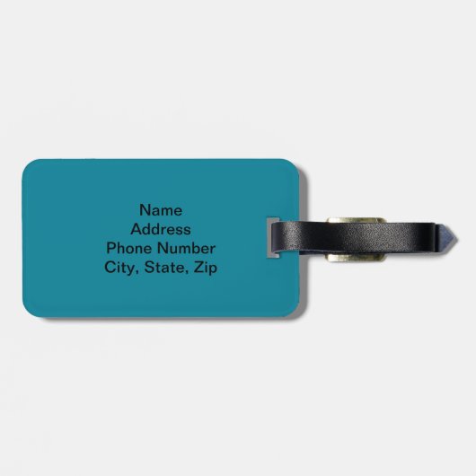 カスタム青ファンタジーフローラ荷物タグ ラゲッジタグ (裏面横)