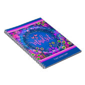 カスタム青フローラハートマインドセットおもしろいカラフル ノートブック (右側)