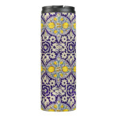 カスタム青地中海の模様黄色い花 タンブラー (裏面)