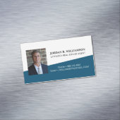 カスタム青実在不動産屋連絡営情報写真 マグネット名刺 (インサイチュ)