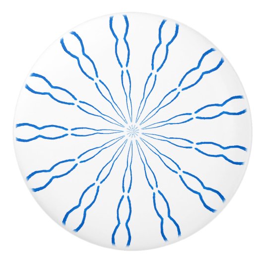 カスタム青抽象芸術ノブ セラミックノブ (正面)