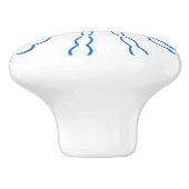 カスタム青抽象芸術ノブ セラミックノブ (側面)