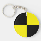 カスタム青色モロッコクアトルフォイルパターンキーチ キーホルダー (正面)