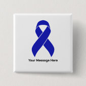 カスタム青色帯結腸がん認識度 缶バッジ (正面)